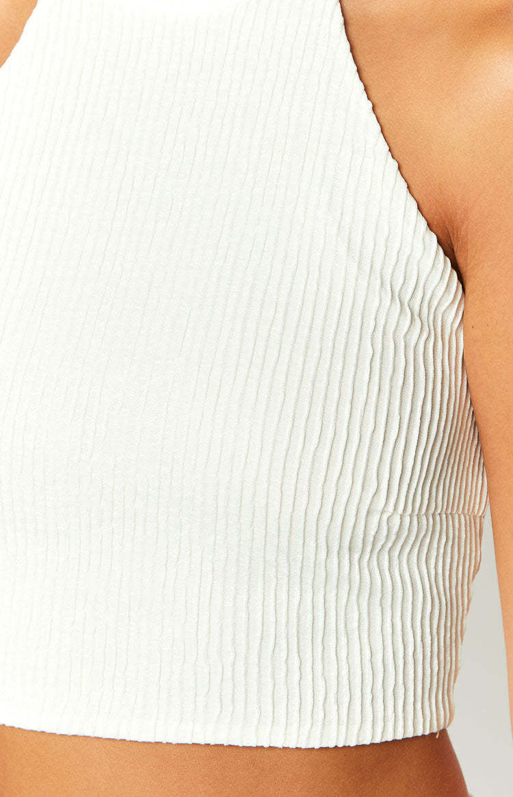 Queenie White Halter Crop Top-Vavasi.All Rights Reserved.