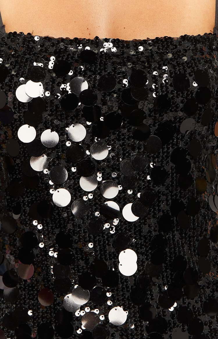 Radiant Black Sparkle Mini Dress-Vavasi.All Rights Reserved.