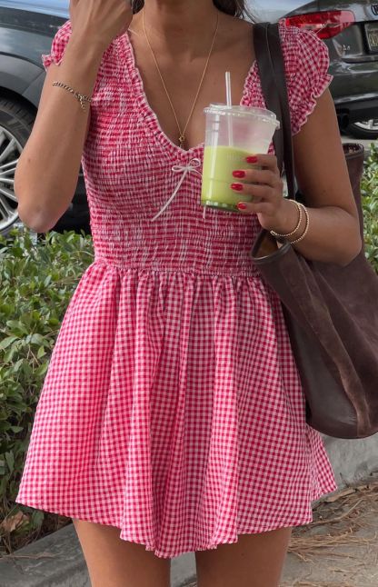 Raldo Red Gingham Playsuit-Vavasi.All Rights Reserved.