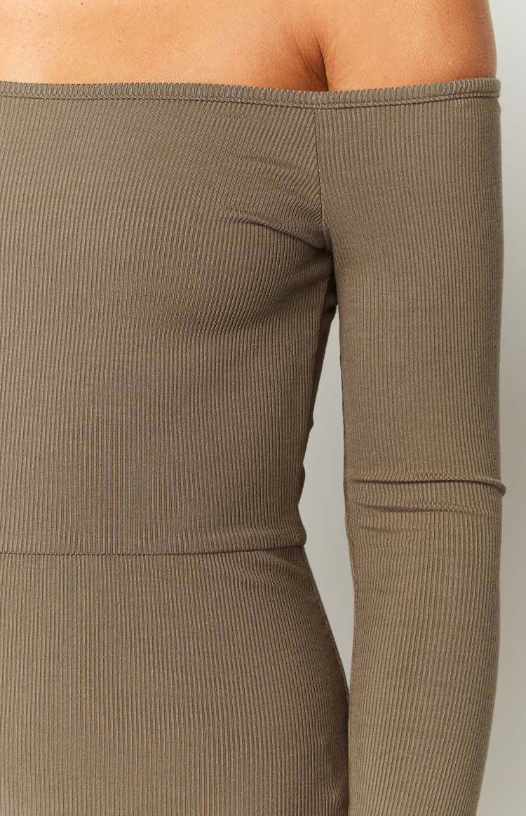 Raleigh Brown Long Sleeve Playsuit-Vavasi.All Rights Reserved.