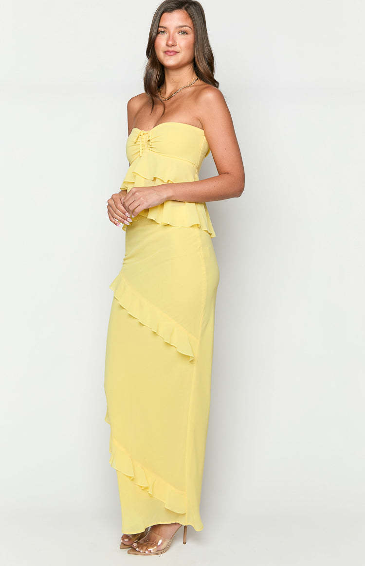 Raleigh Yellow Ruffle Maxi Skirt-Vavasi.All Rights Reserved.