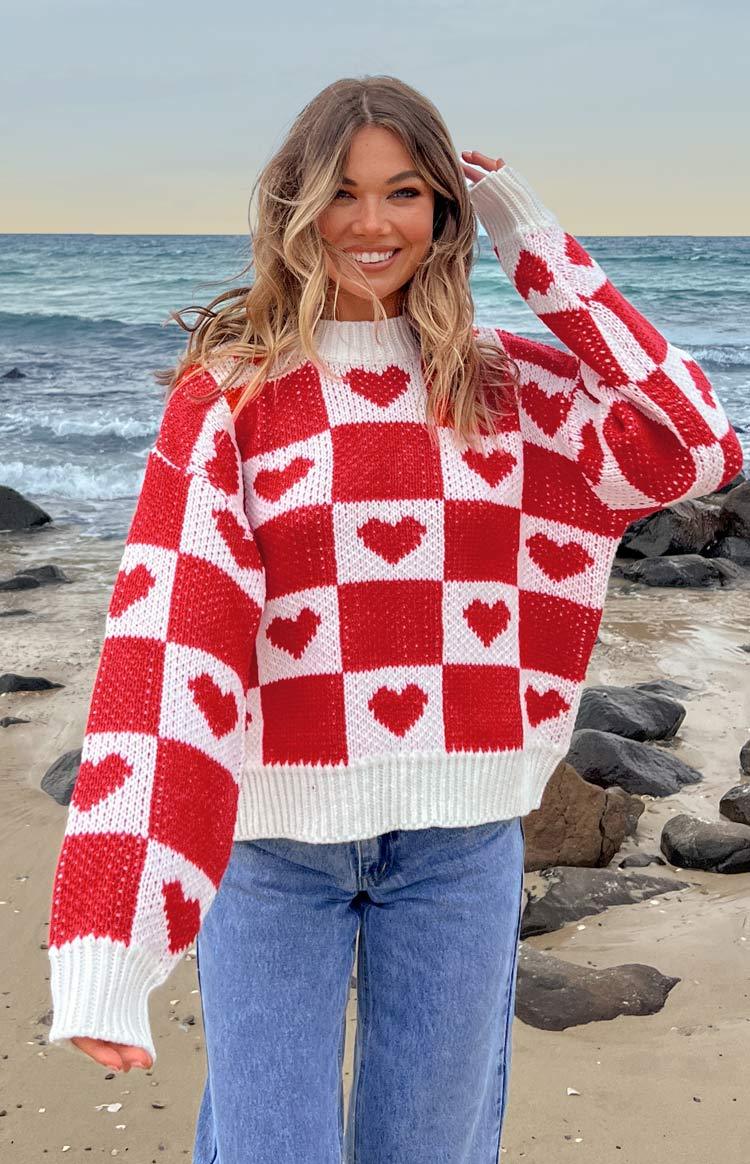 Red Heart Patchwork Jumper-Vavasi.All Rights Reserved.