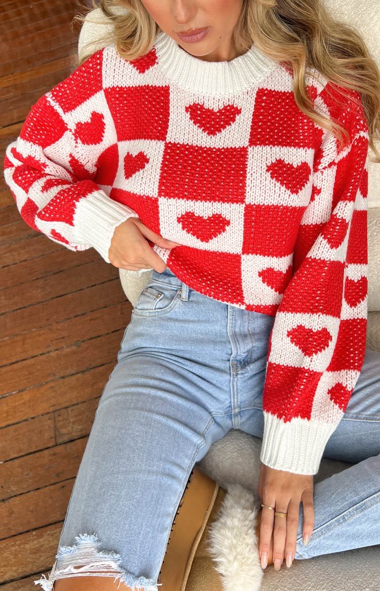 Red Heart Patchwork Jumper-Vavasi.All Rights Reserved.