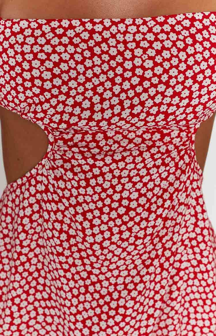 Jenna Red Print Cut Out Mini Dress-Vavasi.All Rights Reserved.