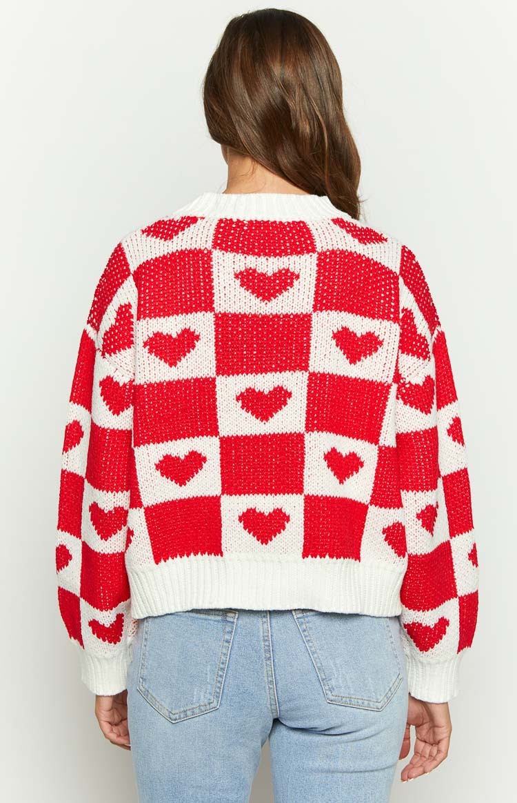 Red Heart Patchwork Jumper-Vavasi.All Rights Reserved.