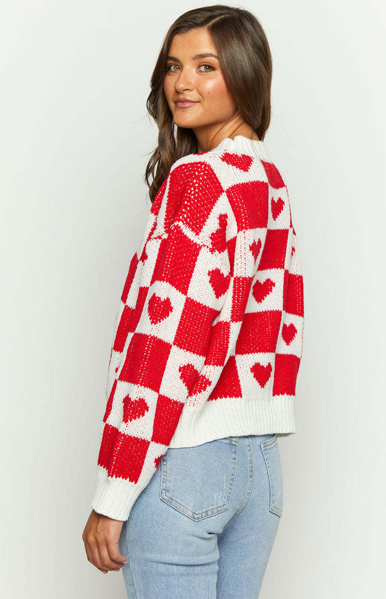 Red Heart Patchwork Jumper-Vavasi.All Rights Reserved.