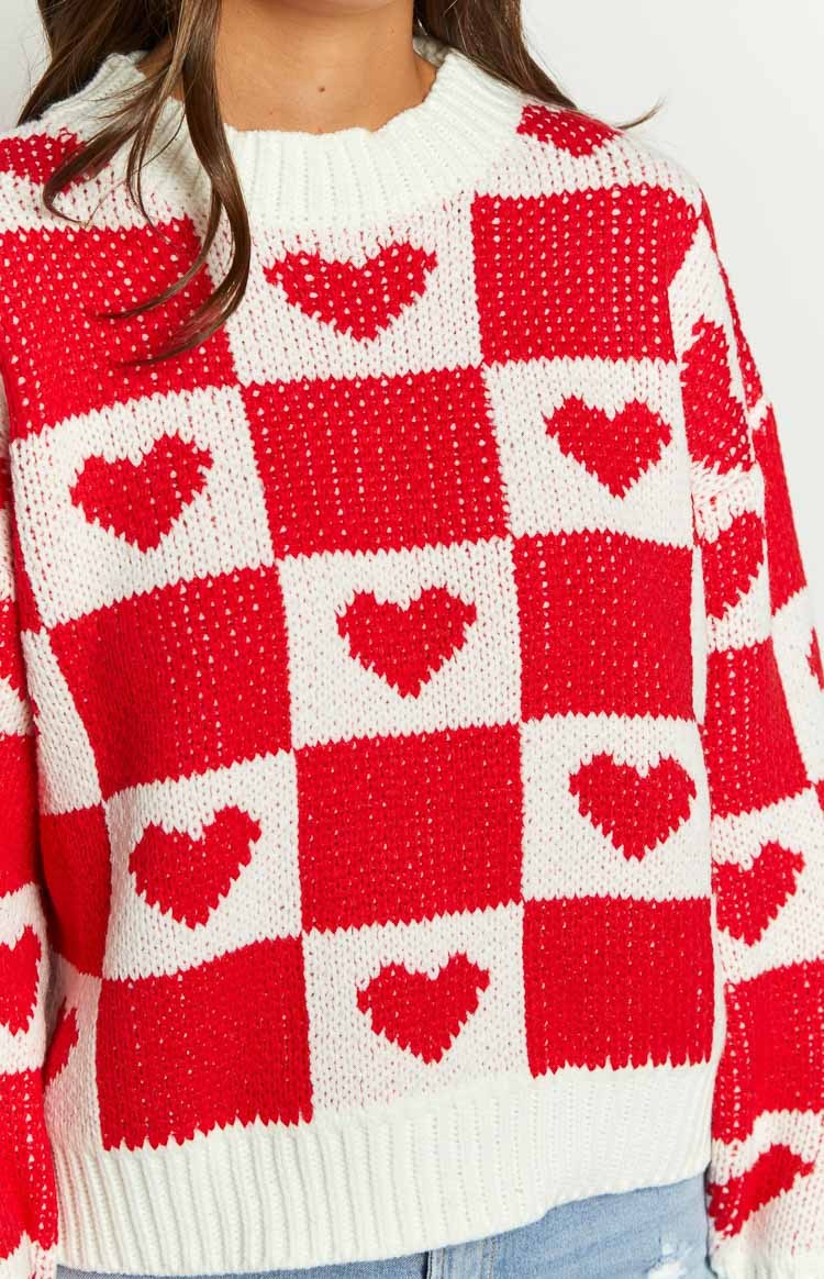 Red Heart Patchwork Jumper-Vavasi.All Rights Reserved.