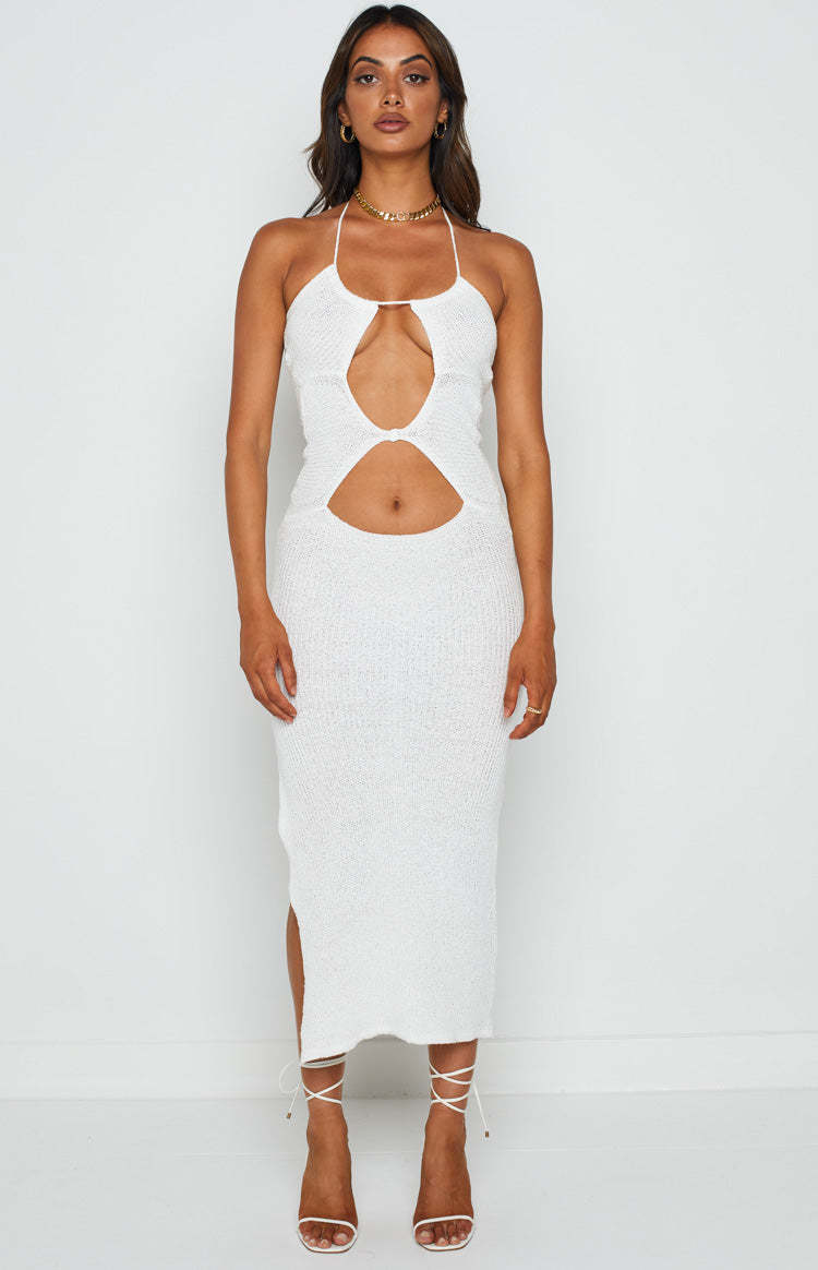 Renata White Cut Out Dress-Vavasi.All Rights Reserved.