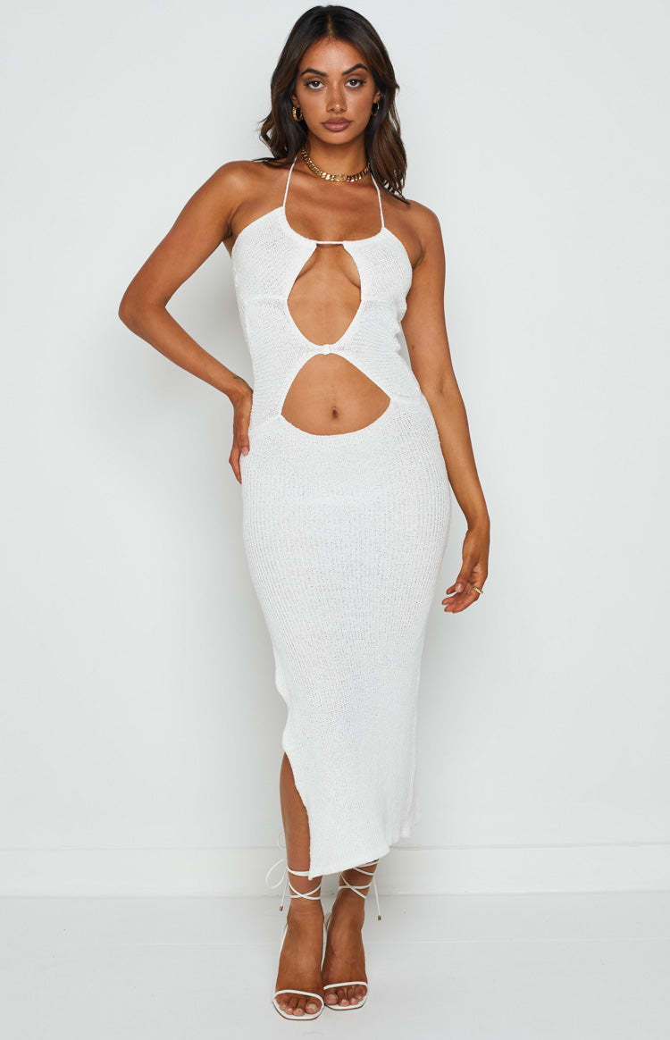 Renata White Cut Out Dress-Vavasi.All Rights Reserved.