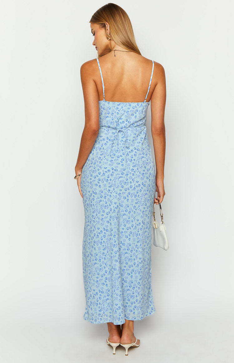Renesmee Blue Floral Print Maxi Dress-Vavasi.All Rights Reserved.