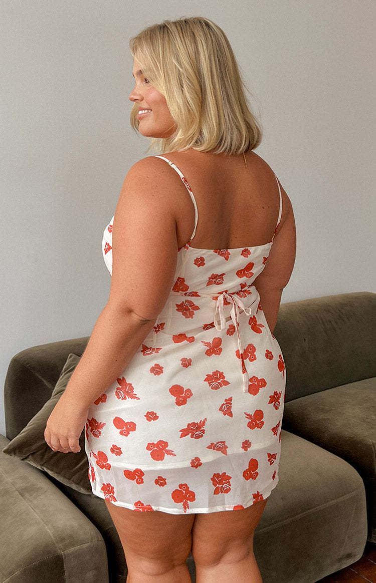 Rennie Red Noel Floral Printed Mini Dress-Vavasi.All Rights Reserved.