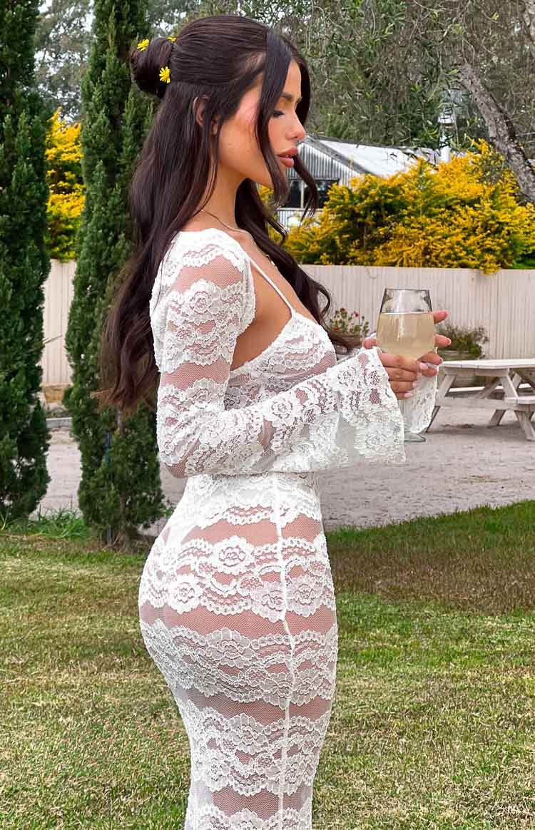 Rey White Lace Maxi Dress And Bolero-Vavasi.All Rights Reserved.