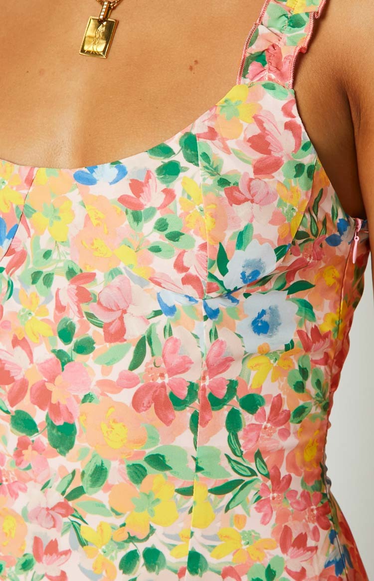 Rihanna Multi Floral Mini Dress-Vavasi.All Rights Reserved.