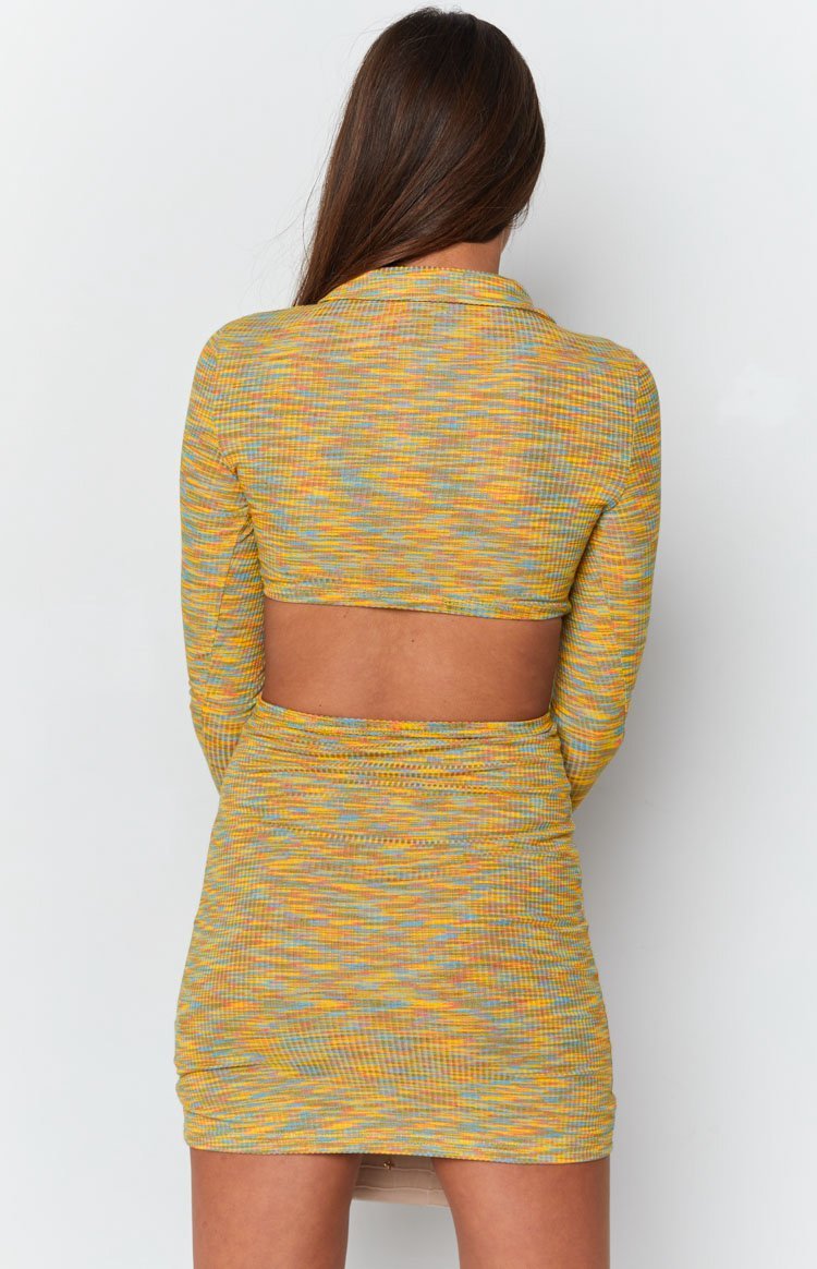 Rixie Cut Out Mini Dress Yellow-Vavasi.All Rights Reserved.