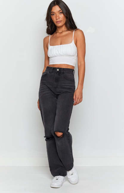 Robin Wide Leg Jeans Black Wash-Vavasi.All Rights Reserved.