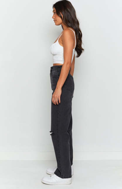 Robin Wide Leg Jeans Black Wash-Vavasi.All Rights Reserved.