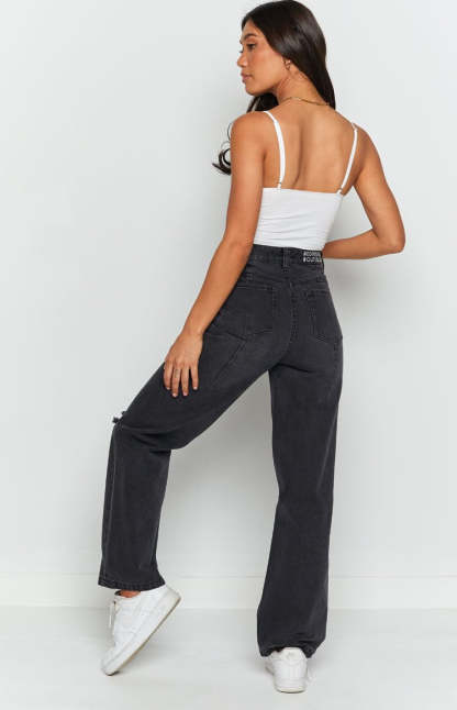 Robin Wide Leg Jeans Black Wash-Vavasi.All Rights Reserved.
