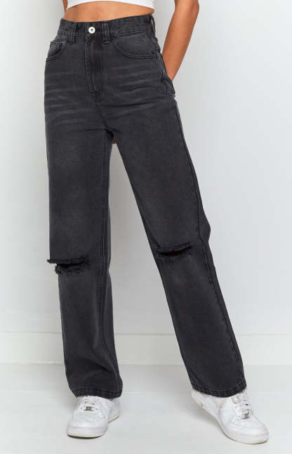 Robin Wide Leg Jeans Black Wash-Vavasi.All Rights Reserved.