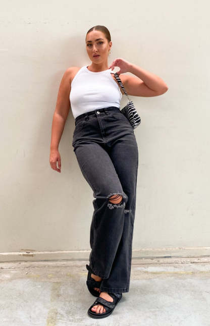 Robin Wide Leg Jeans Black Wash-Vavasi.All Rights Reserved.