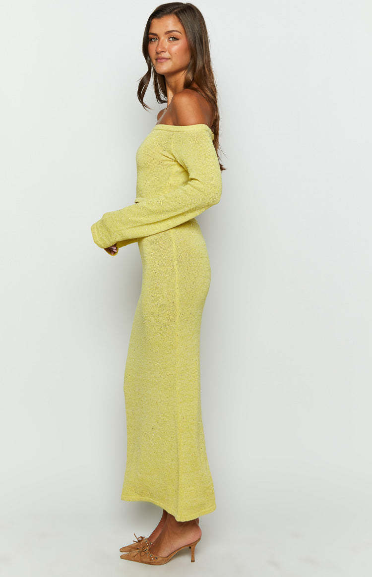 Romie Yellow Knit Maxi Skirt-Vavasi.All Rights Reserved.