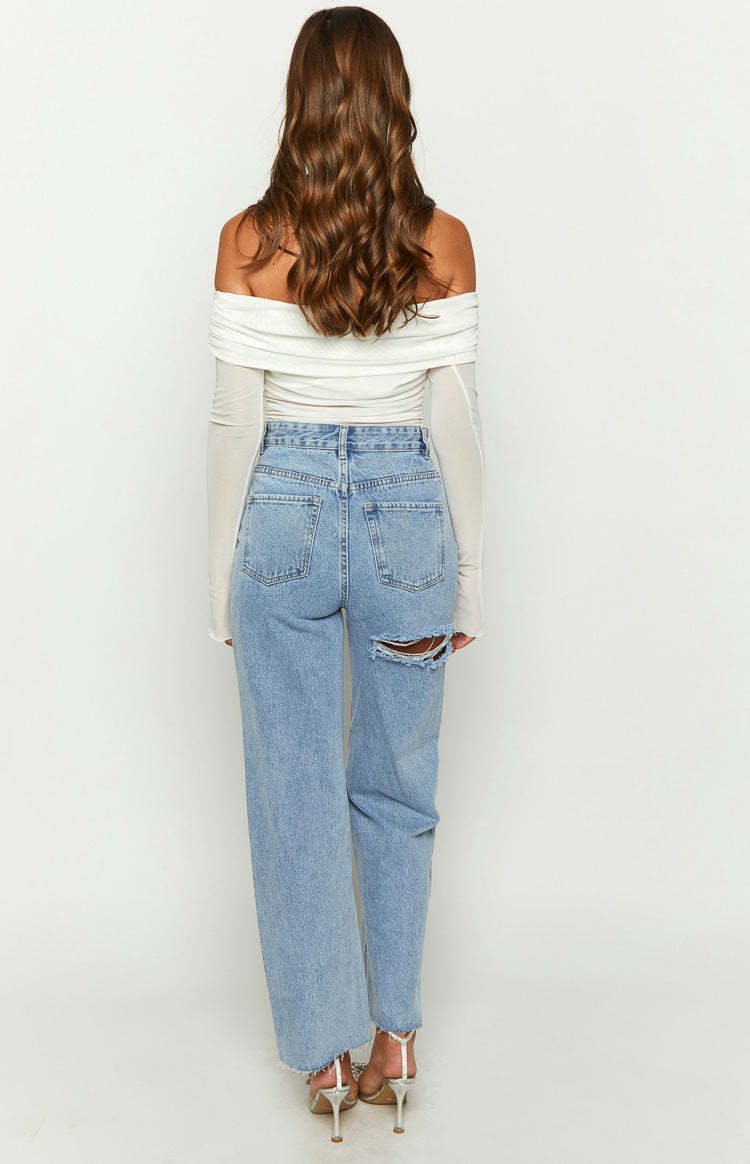 Ronnie Light Wash Denim Straight Leg Jeans-Vavasi.All Rights Reserved.