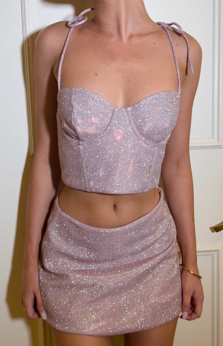 Rosa Pink Tie Shoulder Corset Top-Vavasi.All Rights Reserved.