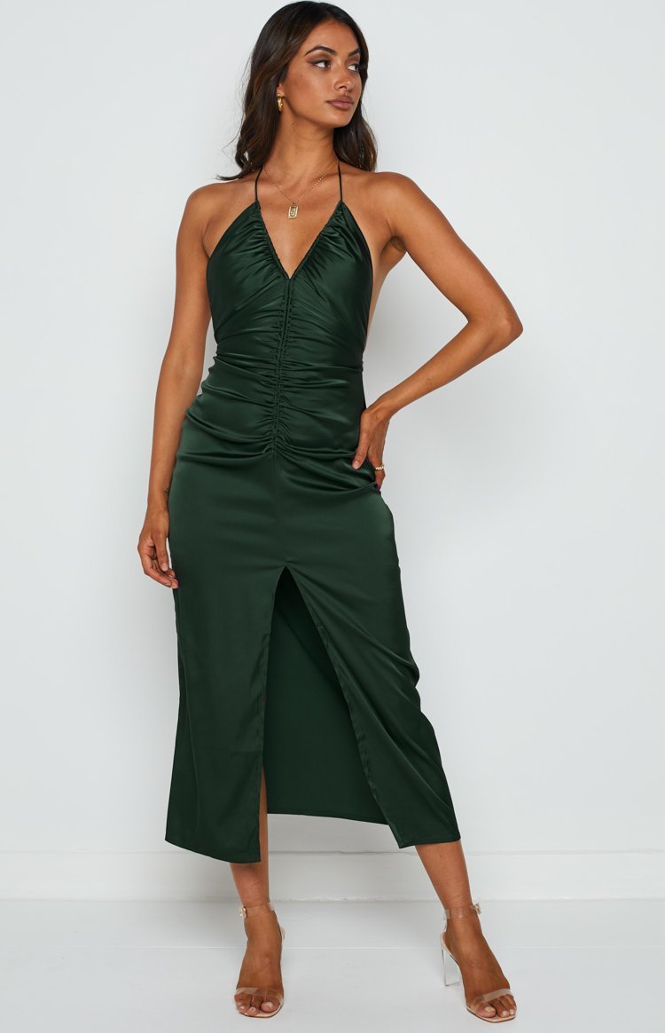 Rosey Emerald Midi Dress-Vavasi.All Rights Reserved.