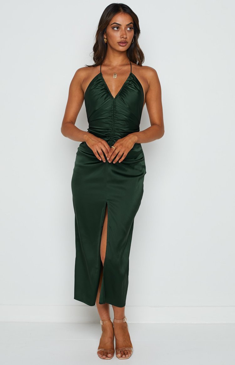 Rosey Emerald Midi Dress-Vavasi.All Rights Reserved.