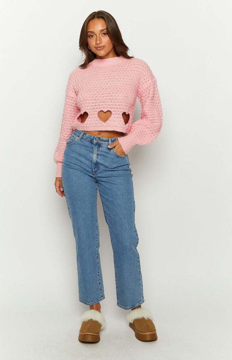 Rosie Pink Heart Jumper-Vavasi.All Rights Reserved.