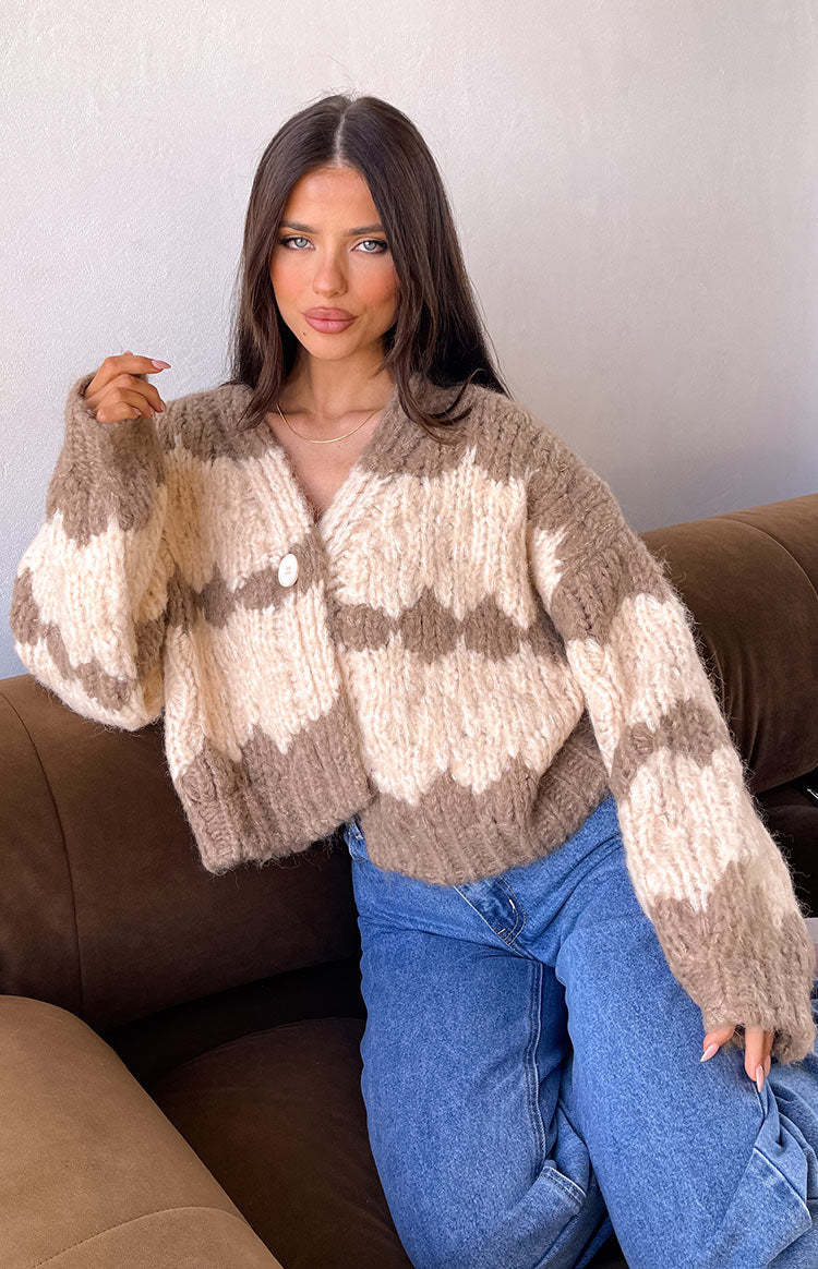 Ryley Brown Knit Cardigan-Vavasi.All Rights Reserved.
