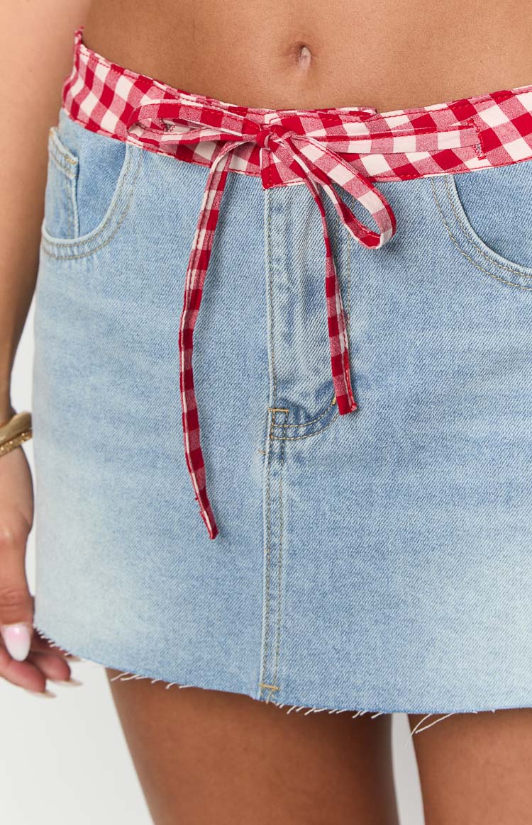 Sadie Denim Low Rise Mini Skirt-Vavasi.All Rights Reserved.