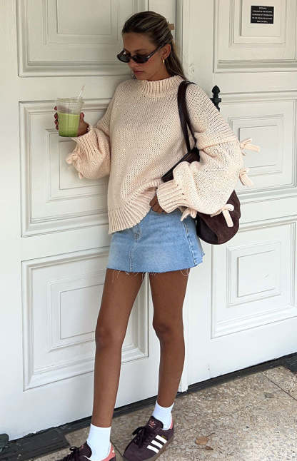 Short and Sweet Cream Knit Jumper-Vavasi.All Rights Reserved.