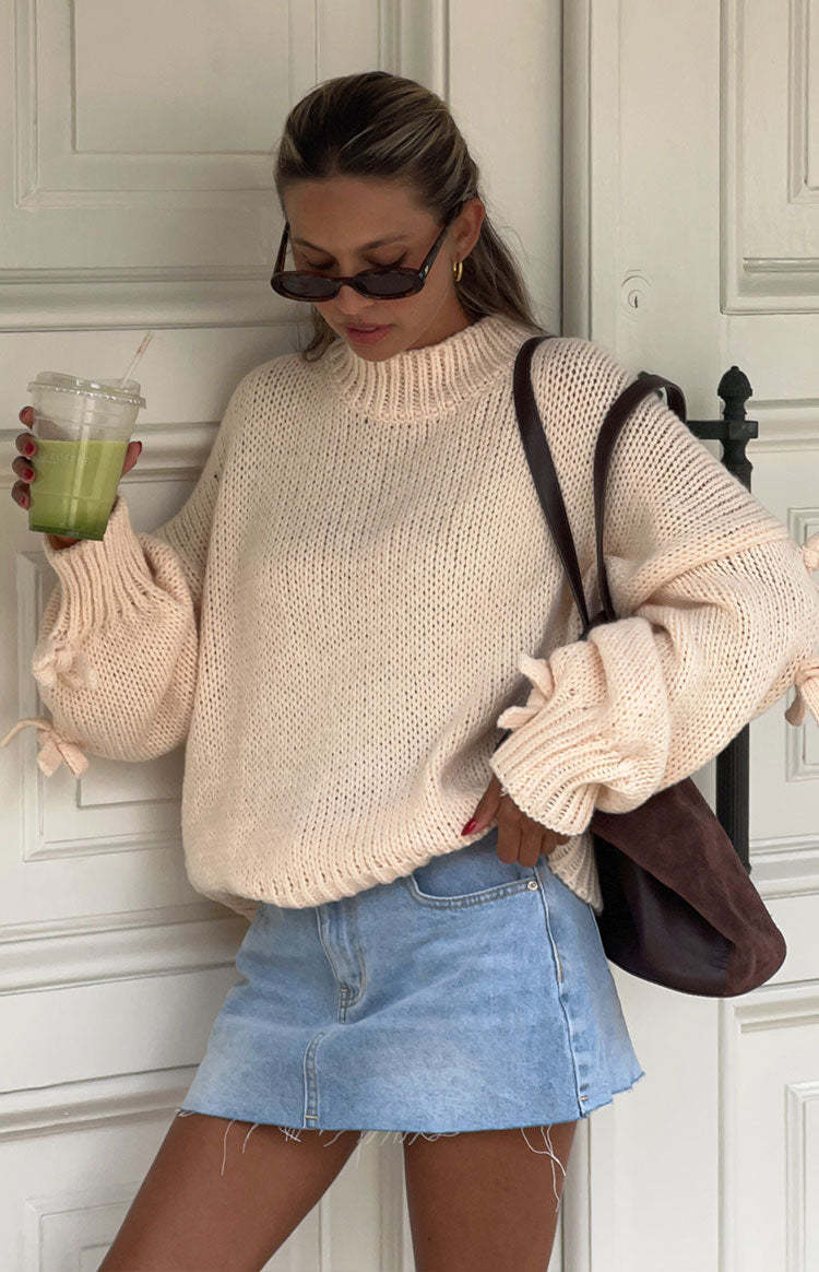 Short and Sweet Cream Knit Jumper-Vavasi.All Rights Reserved.