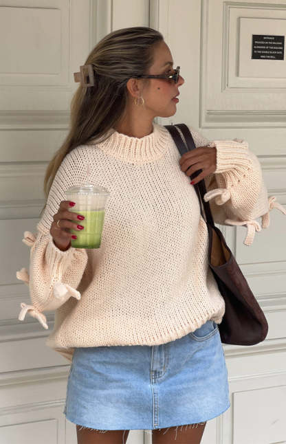 Short and Sweet Cream Knit Jumper-Vavasi.All Rights Reserved.