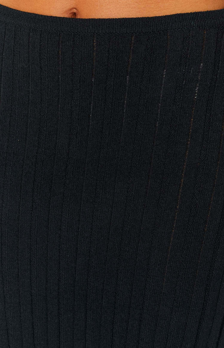 SNDYS Baha Ribbed Skirt Black-Vavasi.All Rights Reserved.