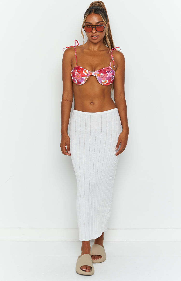 SNDYS Baha Ribbed Skirt White-Vavasi.All Rights Reserved.