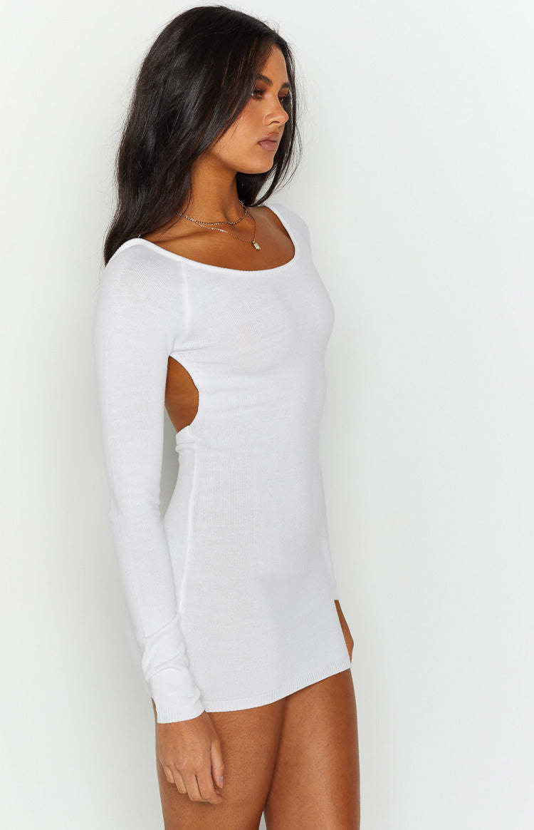 SNDYS Milo White Knit Dress-Vavasi.All Rights Reserved.
