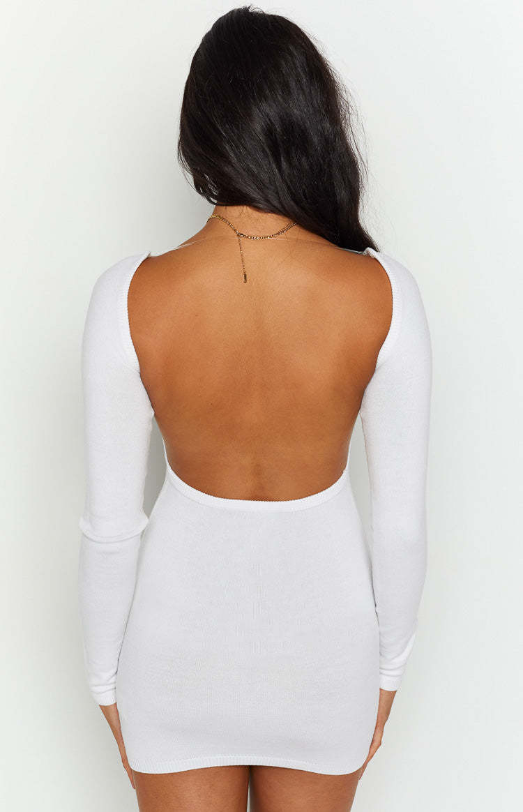 SNDYS Milo White Knit Dress-Vavasi.All Rights Reserved.