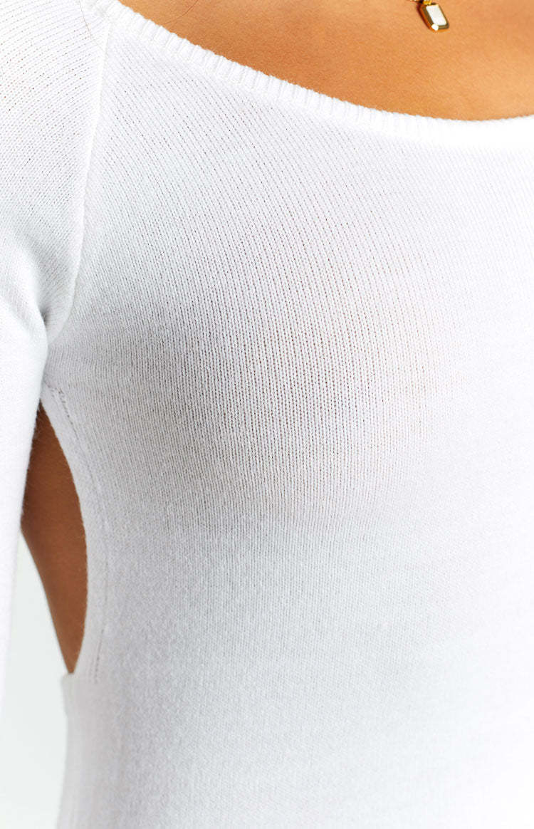 SNDYS Milo White Knit Dress-Vavasi.All Rights Reserved.
