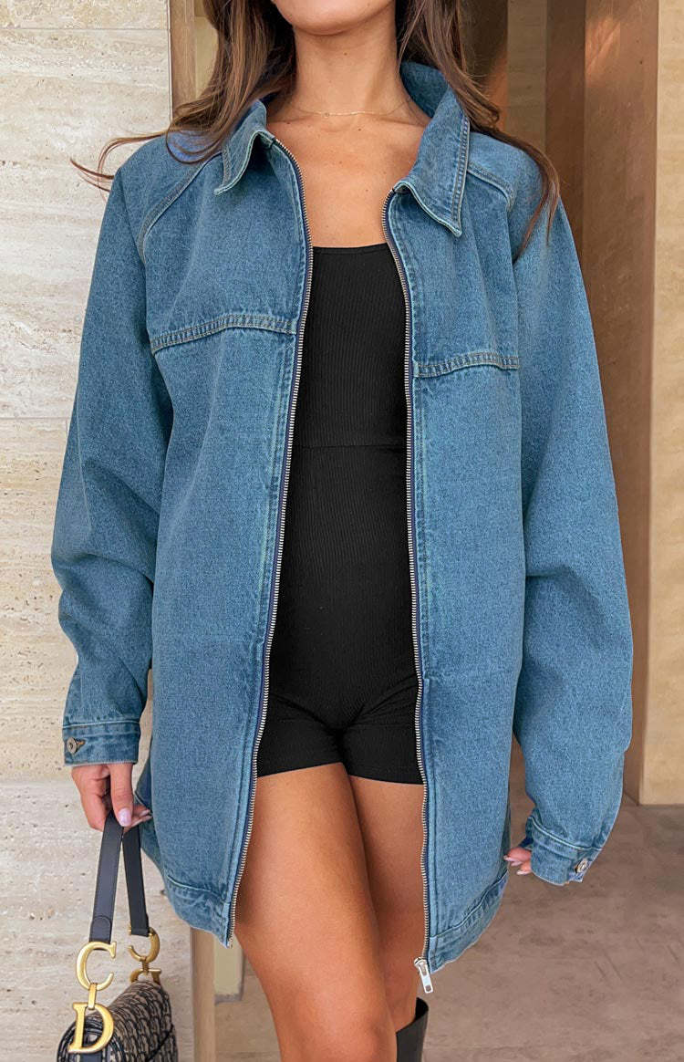 Sally Blue Oversized Denim Jacket-Vavasi.All Rights Reserved.