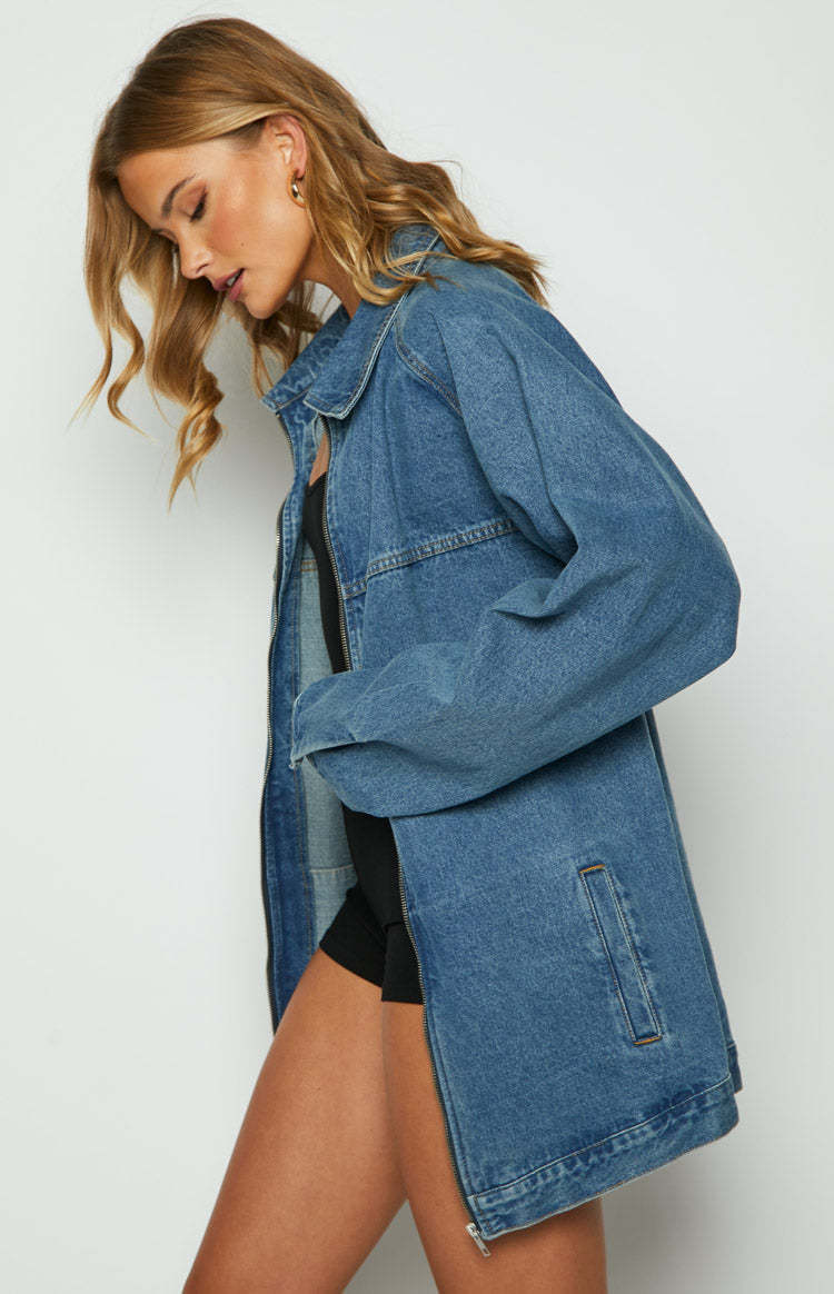 Sally Blue Oversized Denim Jacket-Vavasi.All Rights Reserved.
