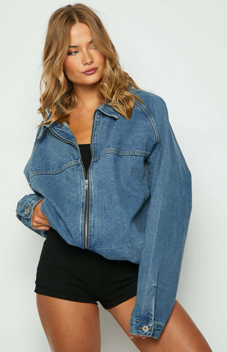 Sally Blue Oversized Denim Jacket-Vavasi.All Rights Reserved.