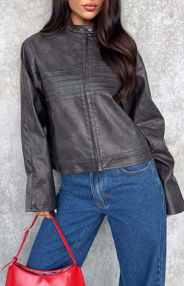 Sam Vintage Black PU Jacket-Vavasi.All Rights Reserved.