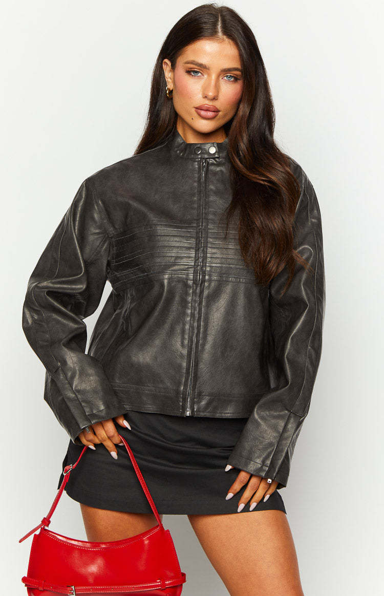 Sam Vintage Black PU Jacket-Vavasi.All Rights Reserved.
