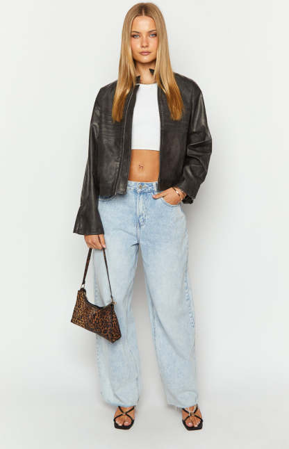 Sam Vintage Black PU Jacket-Vavasi.All Rights Reserved.
