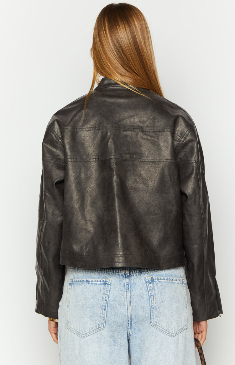 Sam Vintage Black PU Jacket-Vavasi.All Rights Reserved.