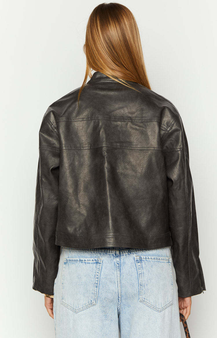 Sam Vintage Black PU Jacket-Vavasi.All Rights Reserved.