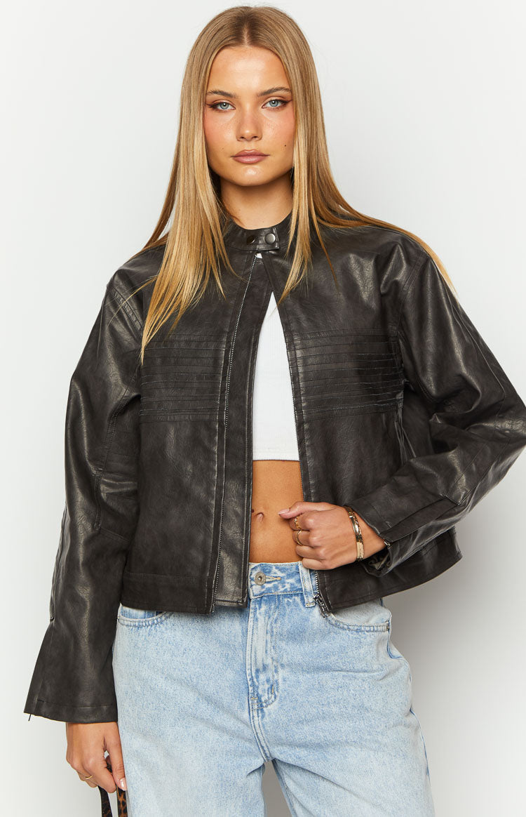Sam Vintage Black PU Jacket-Vavasi.All Rights Reserved.