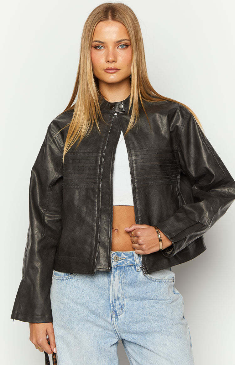 Sam Vintage Black PU Jacket-Vavasi.All Rights Reserved.