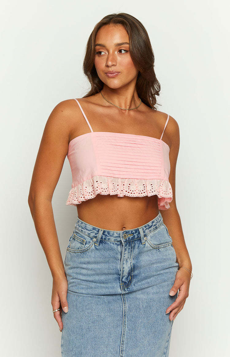 Sandi Pink Crop Top-Vavasi.All Rights Reserved.